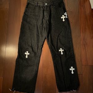 Black Relaxed Denim Cross Jeans